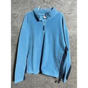 Old Navy Fleece Jacket Mens XXL 1/4 Zip Mock Neck Long Sleeve Pullover Blue